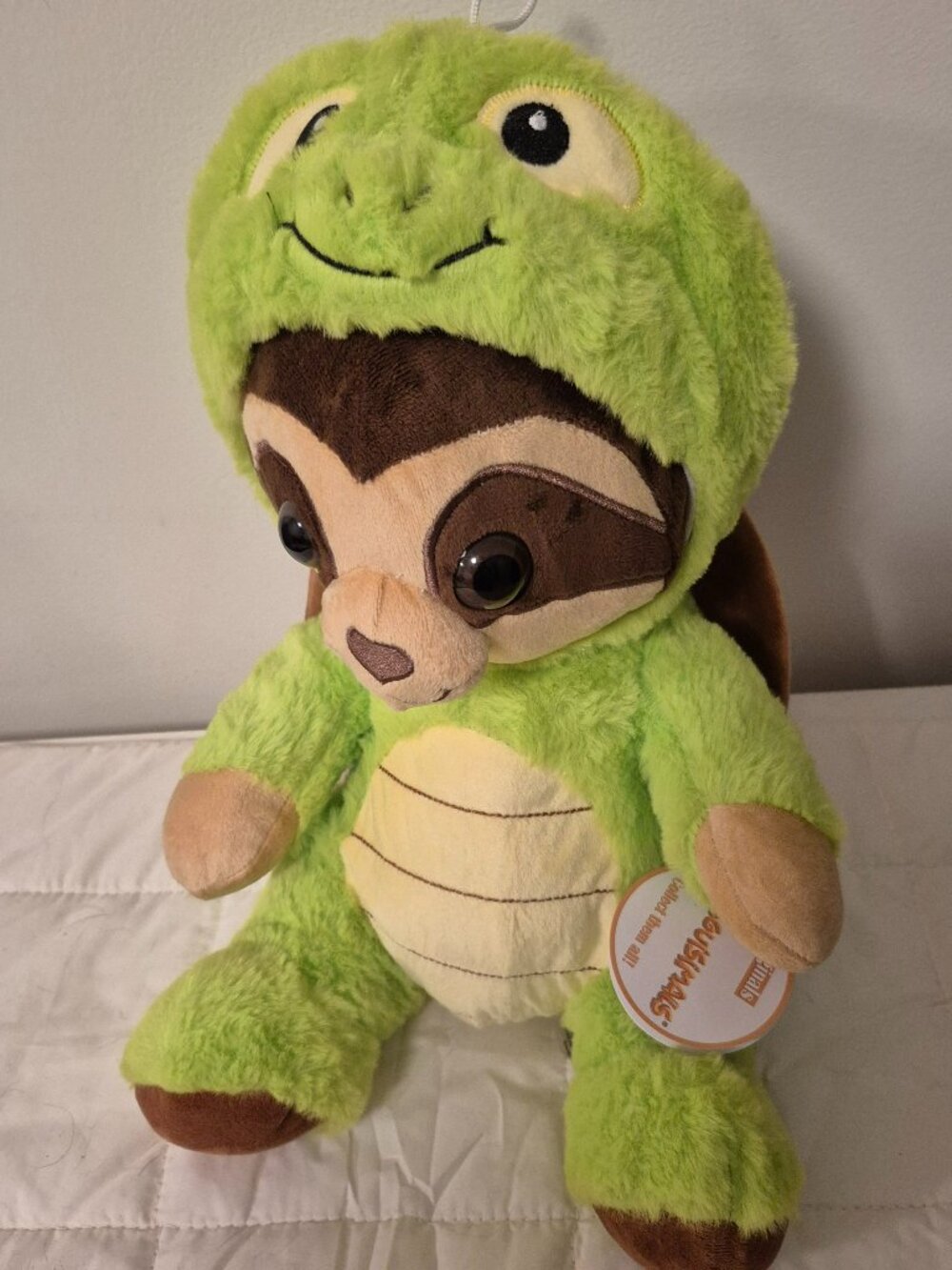 Disguisimals Slow Poke Sloth Plush In Turtle Costume Peek-A-Boo Toys 9.5" NWT